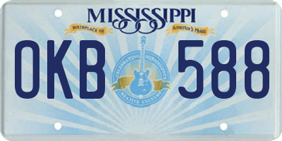 MS license plate OKB588