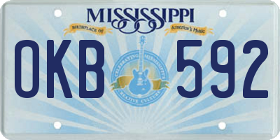 MS license plate OKB592