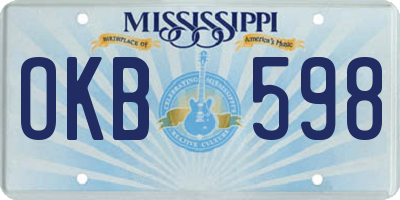 MS license plate OKB598