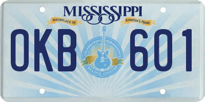 MS license plate OKB601