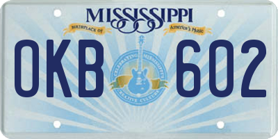 MS license plate OKB602