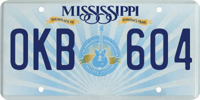MS license plate OKB604