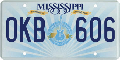MS license plate OKB606