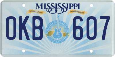 MS license plate OKB607