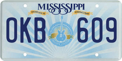 MS license plate OKB609