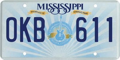 MS license plate OKB611