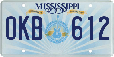 MS license plate OKB612