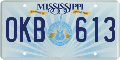 MS license plate OKB613