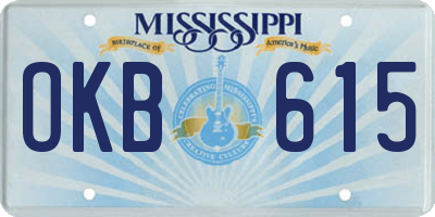 MS license plate OKB615