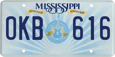 MS license plate OKB616