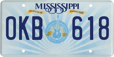 MS license plate OKB618
