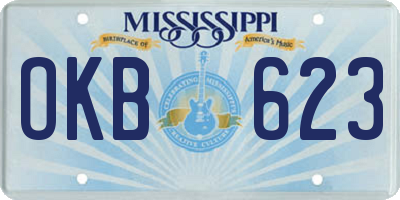 MS license plate OKB623