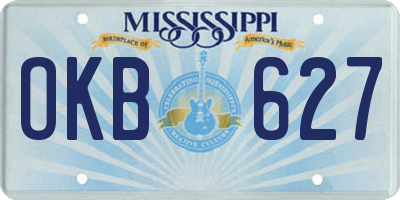 MS license plate OKB627