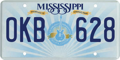 MS license plate OKB628