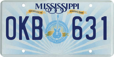 MS license plate OKB631