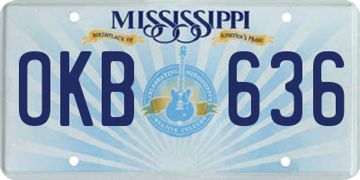 MS license plate OKB636