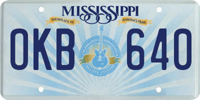 MS license plate OKB640