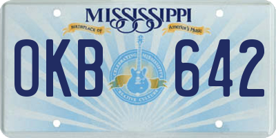 MS license plate OKB642