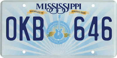 MS license plate OKB646