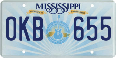 MS license plate OKB655