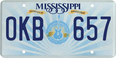 MS license plate OKB657