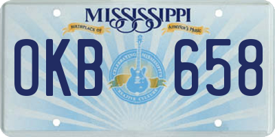 MS license plate OKB658