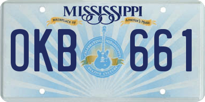 MS license plate OKB661