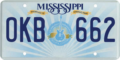 MS license plate OKB662