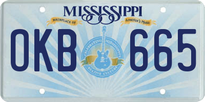 MS license plate OKB665