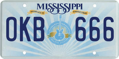MS license plate OKB666