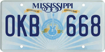 MS license plate OKB668