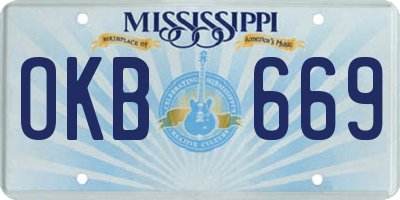 MS license plate OKB669
