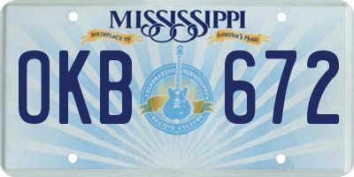 MS license plate OKB672