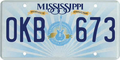 MS license plate OKB673