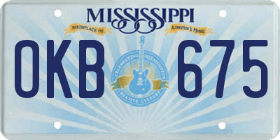 MS license plate OKB675