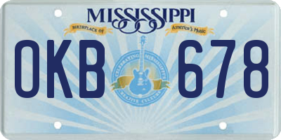 MS license plate OKB678