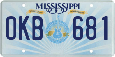 MS license plate OKB681