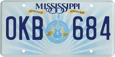 MS license plate OKB684