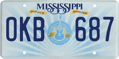 MS license plate OKB687