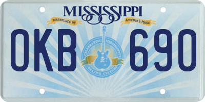 MS license plate OKB690