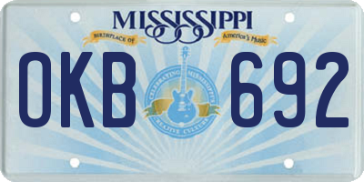 MS license plate OKB692