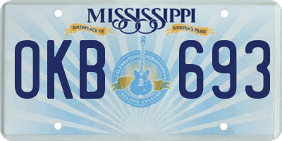 MS license plate OKB693