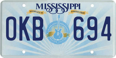 MS license plate OKB694