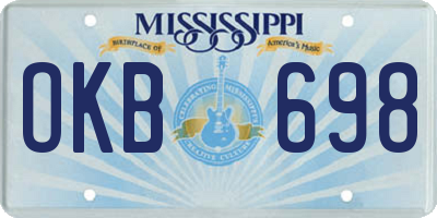MS license plate OKB698