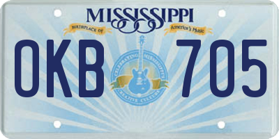 MS license plate OKB705