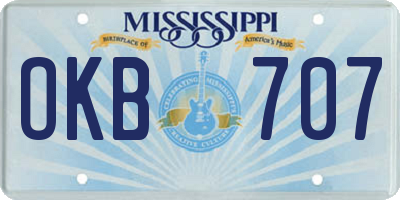 MS license plate OKB707