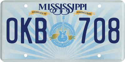 MS license plate OKB708