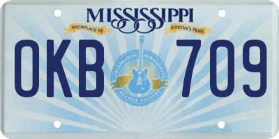 MS license plate OKB709