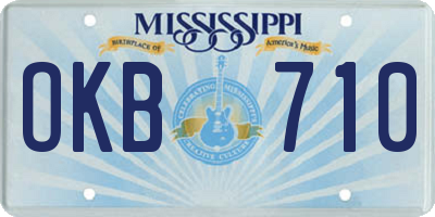 MS license plate OKB710