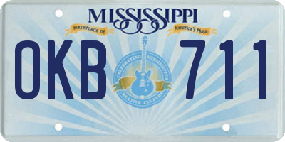 MS license plate OKB711